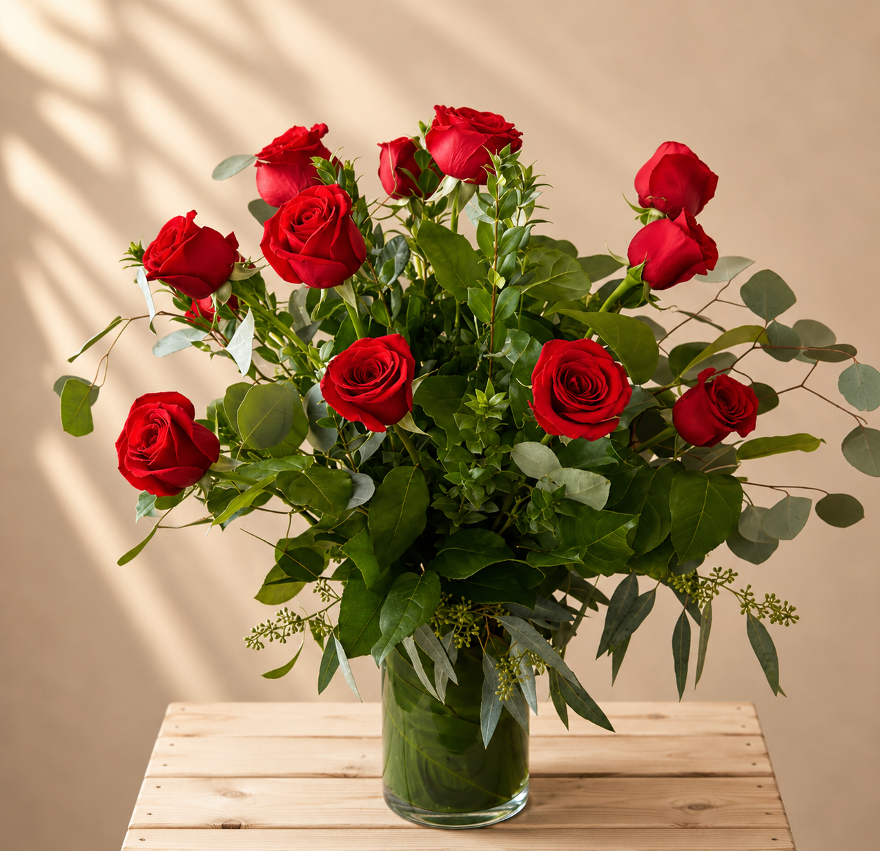One Dozen Rose Arrangement