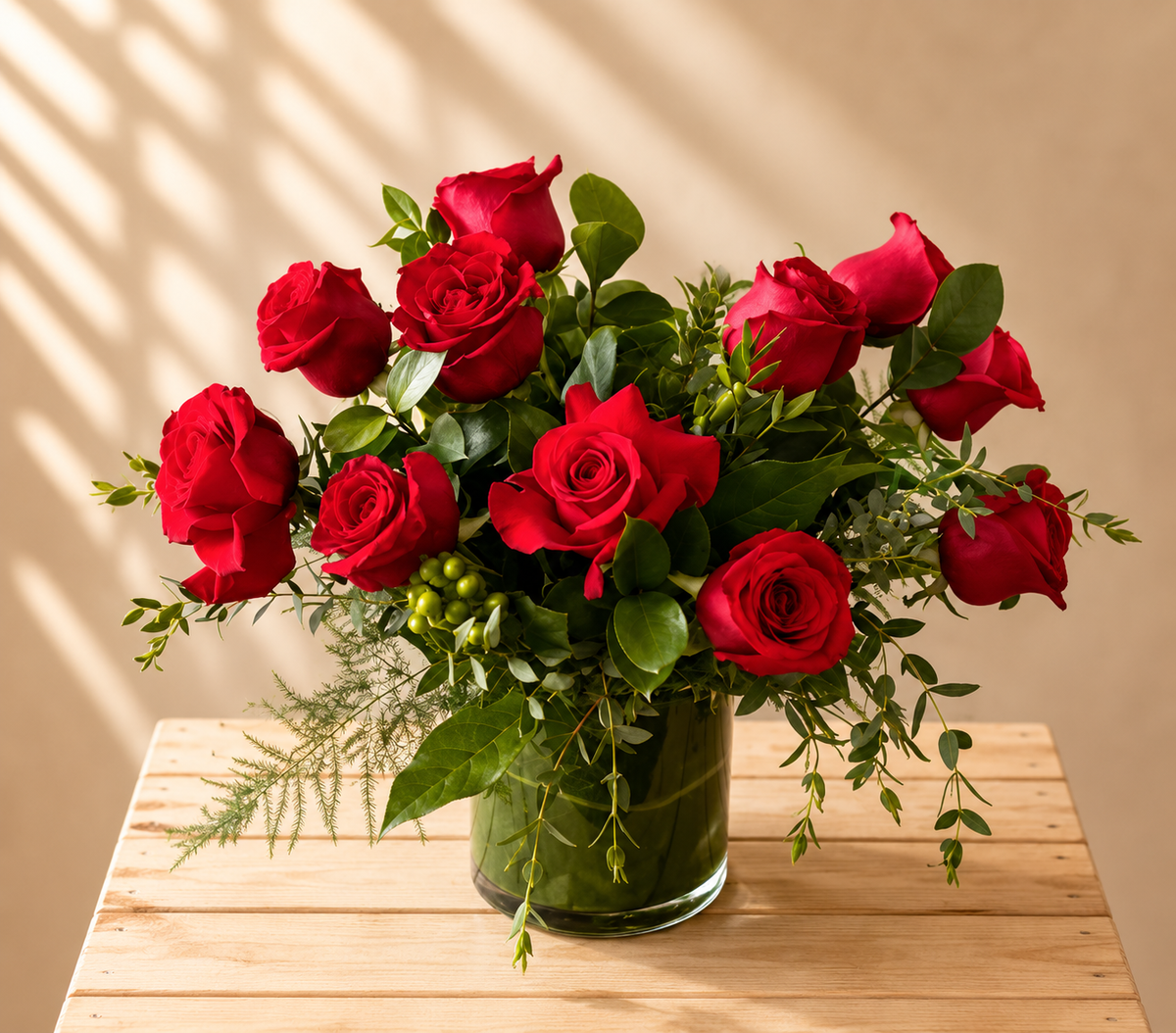 1 dozen roses, medium size