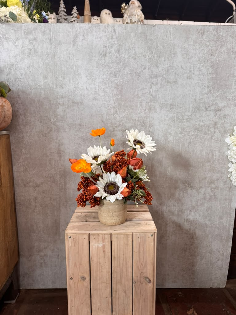 Faux White Sunflower Arg