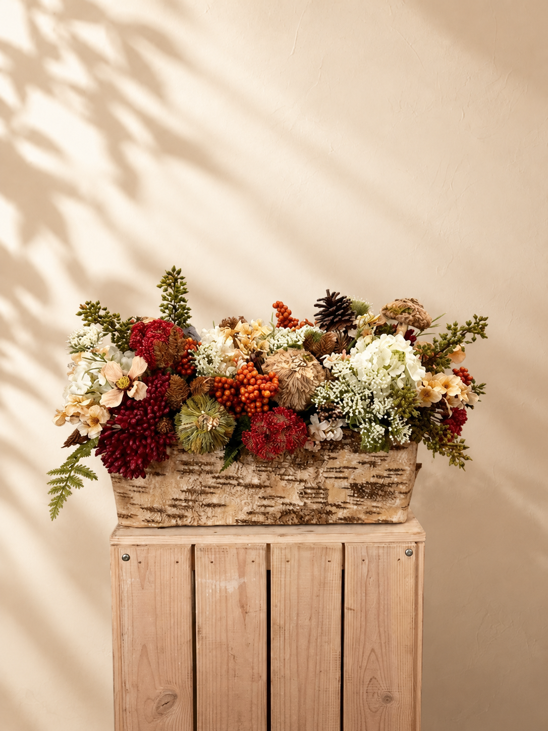 Faux Dried Fall Arrangement
