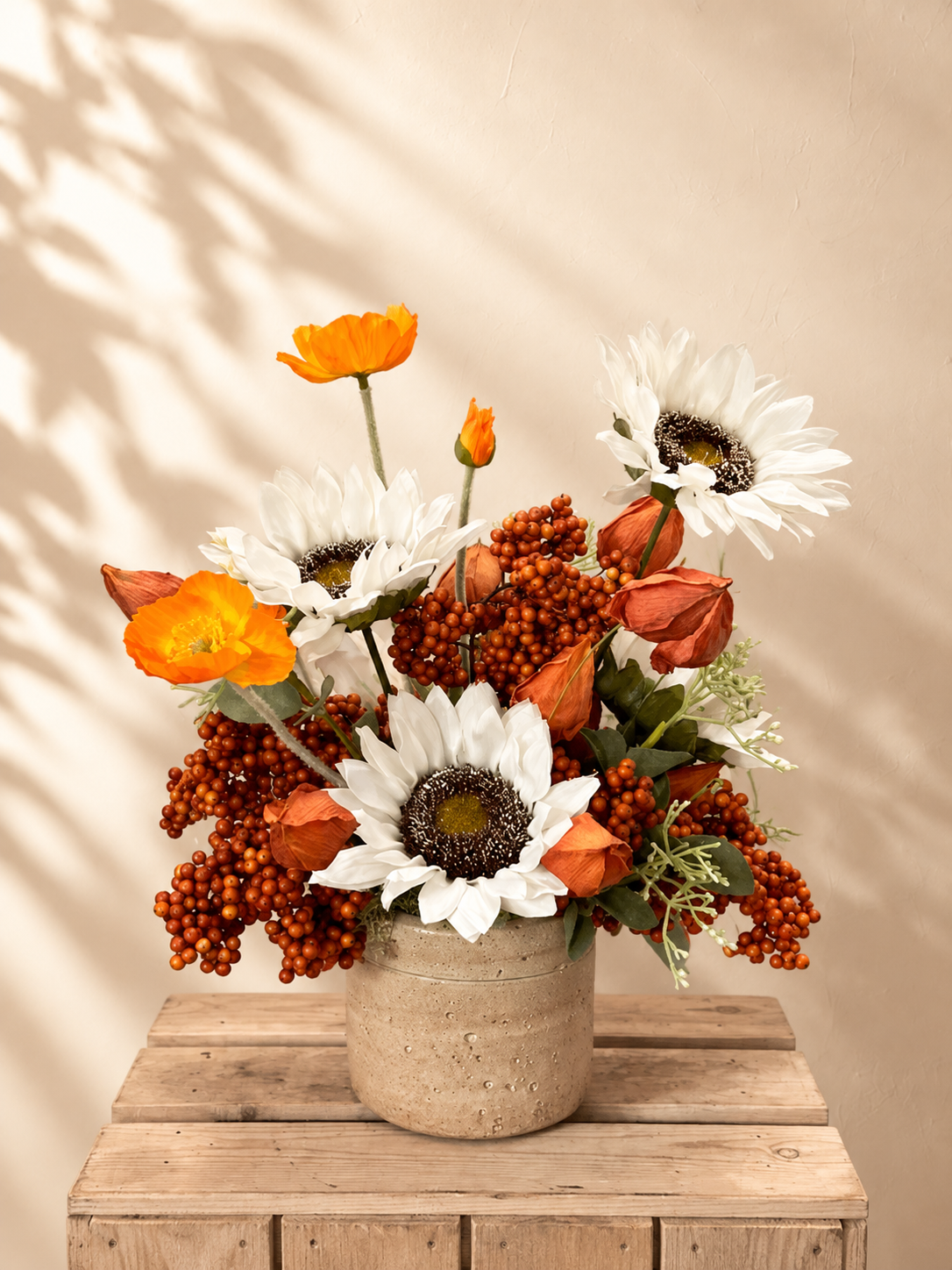 Faux White Sunflower Arg