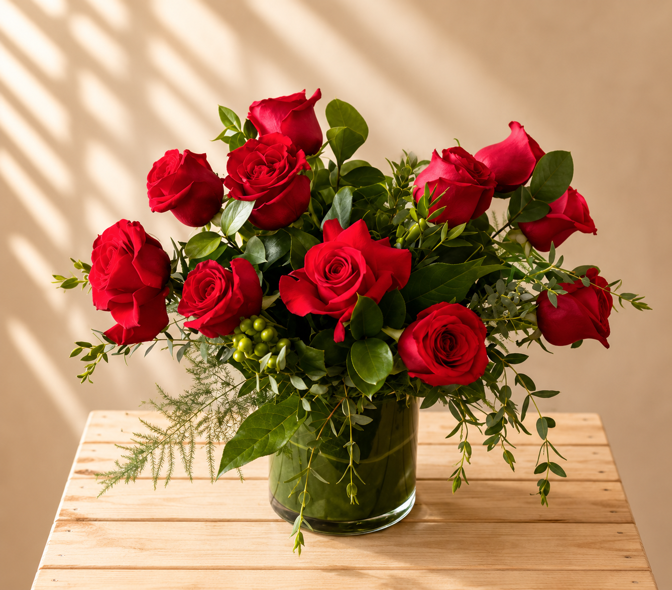 1 dozen roses, medium size
